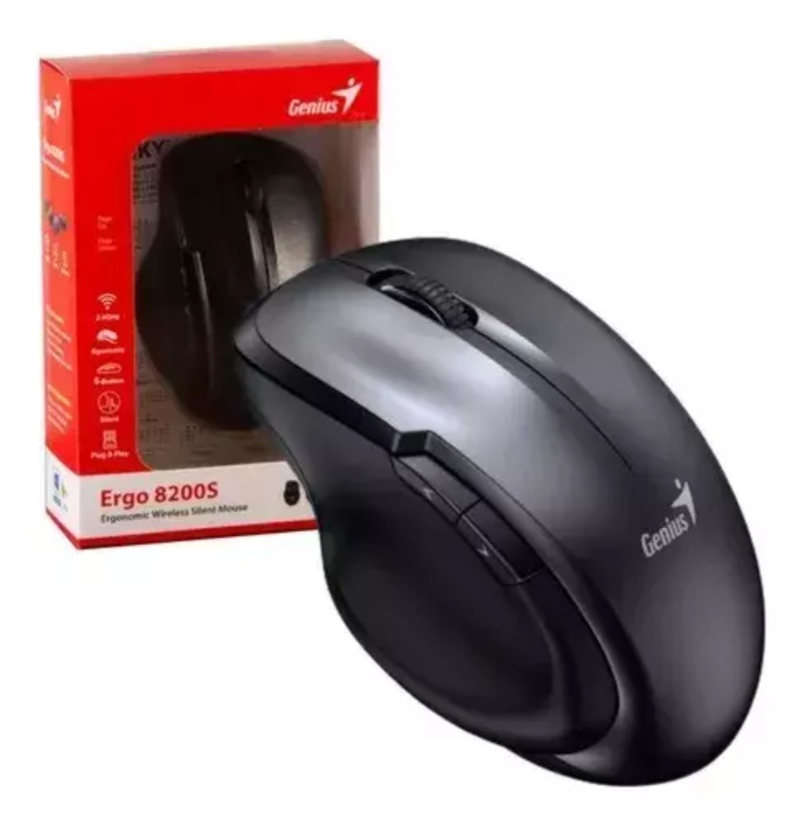 MOUSE USB WIRELESS ERGO 8100S NEGRO GENIUS 31030040400